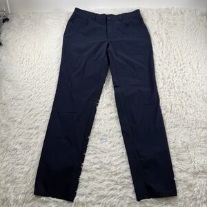 Samuelsohn Elite Tech Pants Men 34 (Fits 31x30) Navy Chino Stretch Casual Travel